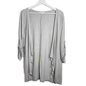 COLDWATER CREEK Gray Open Front Cardigan
